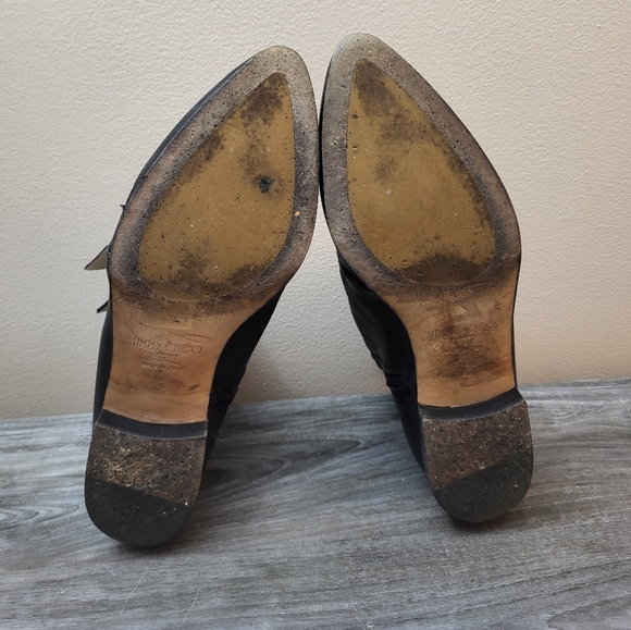 Jimmy Choo Marlin Black & Snake Embossed Leather Ankle Boots Size 40 - Picture 9 of 13